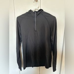 Lululemon Men’s Black Slim-fit Hooded Running Top — Size S